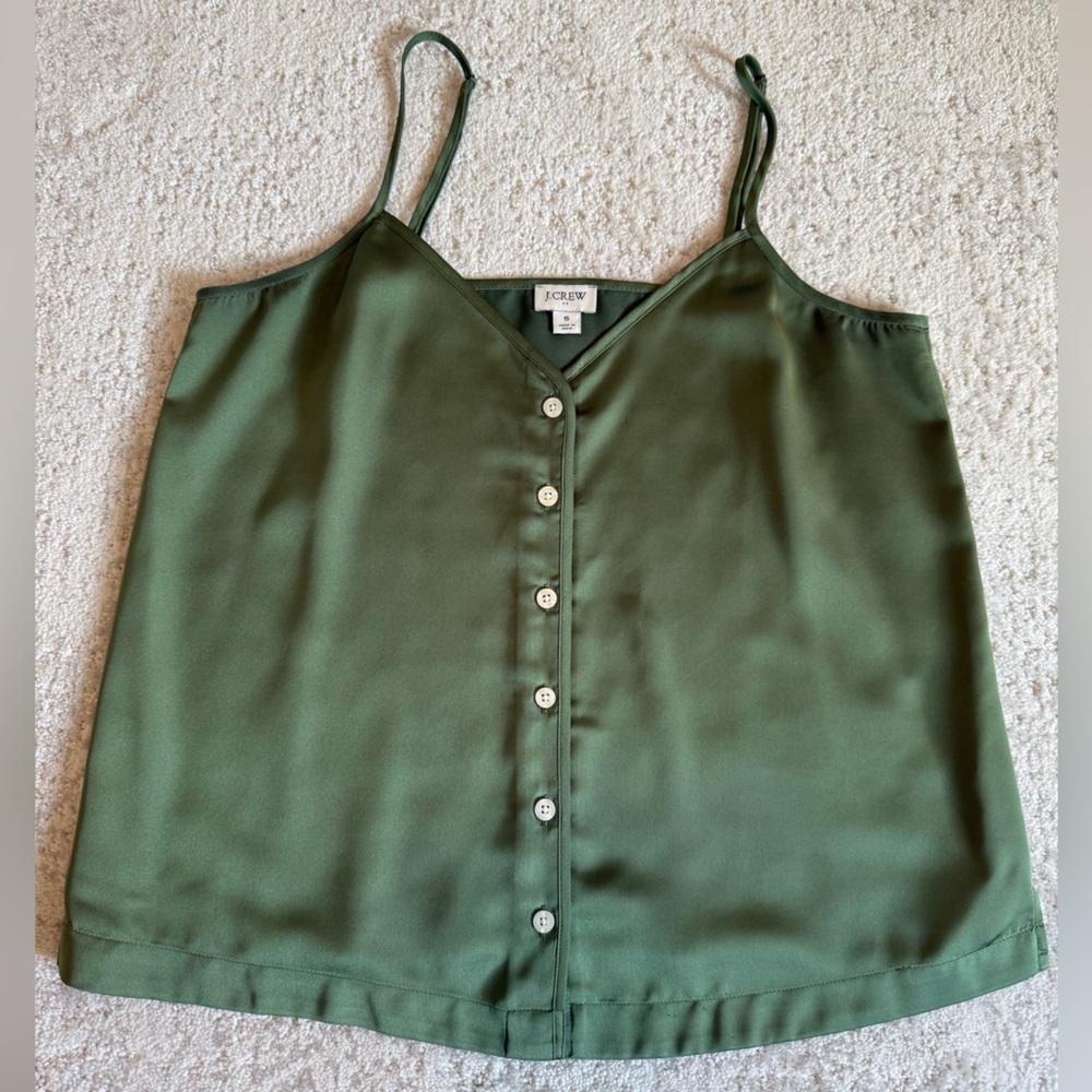 J. Crew Green Sleeveless Camisole Top